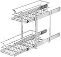 EZKAZA Pull Out Cabinet Organizer for Kitchen Utensil 11.5" W x 21" D, 2-Tier Cabinet Pullout Shelves and Drawer Organizer Slide Out Pantry Storage Basket, Bottom Basket 10.2" W x 20.4" D x 4.7" H by Unknown