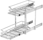 EZKAZA Pull Out Cabinet Organizer for Kitchen Utensil 11.5" W x 21" D, 2-Tier Cabinet Pullout Shelves and Drawer Organizer Slide Out Pantry Storage Basket, Bottom Basket 10.2" W x 20.4" D x 4.7" H by Unknown