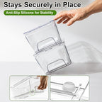 ANDGOO Pull-Out Fridge Organizer Bins, 4-Pack, Drain Tray, Clear - Image 6