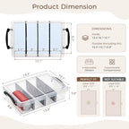 Citylife 2PC Storage Bins with Lids,Storage Box with Dividers - Image 3