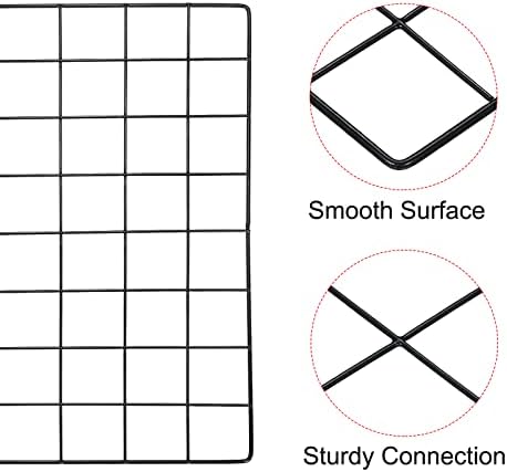 PATIKIL 16"x16" Wire Grid Panel, 3 Pack Wall Grid Decorative Panels Board Photo Pictures Display Decor Hanging Organizer for Home Office, Black - Image 3