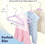 HOUSE DAY 11 Inch Velvet Baby Hangers, Premium Kids Hangers Lt-Purple 50 PC - Image 3