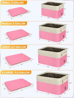 BALEINE 4 Pack Fabric Closet Storage Bins for Shelves, Linen Closet Organizers and Storage, Decorative Baskets for Organizing, Shelf, Clothes, Home, Office (Pink, 12"x8"x8") - Image 2