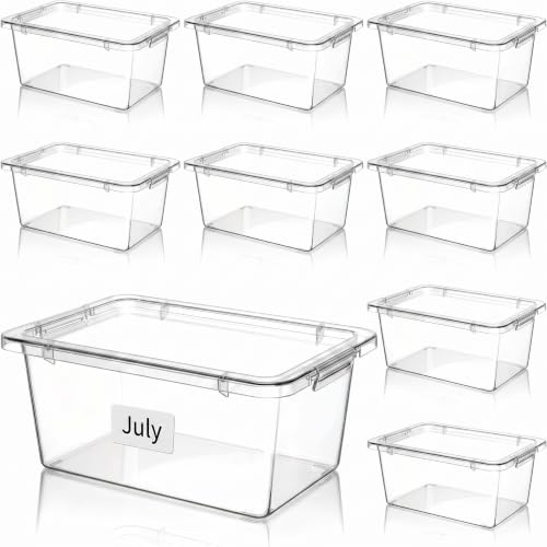16 Pcs Classroom Storage Cubby Bins with Latching Lid,Clear by Ferrochef