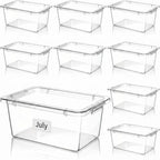 16 Pcs Classroom Storage Cubby Bins with Latching Lid,Clear by Ferrochef