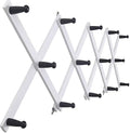 SKOLOO Hat Rack for Wall with 14 Hooks, Solid Wooden, Modern, Expandable Coat Rack Wall Mount for Coats, Hats, Bags, Baseball Caps, Black on White by SKOLOO