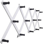 SKOLOO Hat Rack for Wall with 14 Hooks, Solid Wooden, Modern, Expandable Coat Rack Wall Mount for Coats, Hats, Bags, Baseball Caps, Black on White by SKOLOO