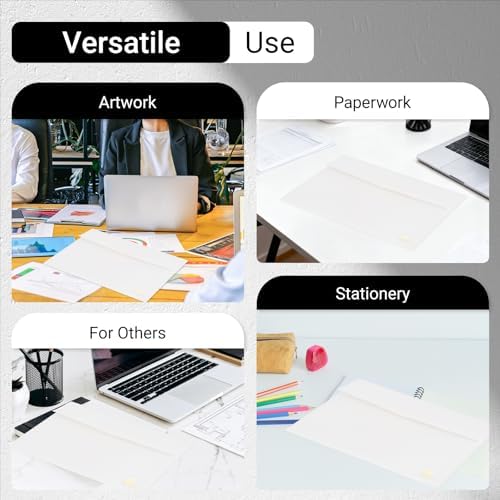 Plastic Envelopes Folders 12mil Heavy Duty, for A4 Letter Size Paper, with Snap Closure Pack, Paperwork Plastic Wallets Document Organizer (25 Pack - White, Horizontal) - Image 6