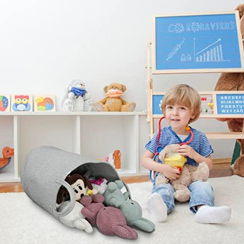 XUANGUO Cotton Rope Laundry Basket Hamper for Clothes Large Light Grey - Image 7