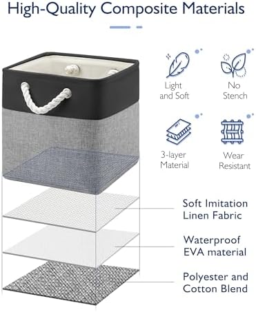 Patvingot 11-Inch Fabric Cube Storage Bins with Handles,4 Pack,Foldable - Image 3