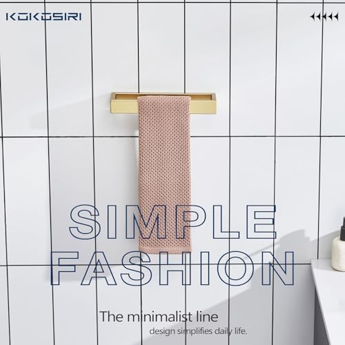 KOKOSIRI Towel Rings Brushed Gold Hand Towel Bars 9-Inch Kitchen Towel Rack Stainless Steel Bathroom Hardware Wall Mounted, 2 Pack B4008BG-L9-P2 - Image 5