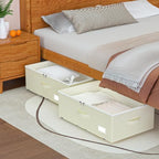 EE-RoomWorld Under Bed Storage with Wheels, No Assemble Required 12 inches height Under Bed Storage bins,Large capacity Rolling Underbed Shoe Storage containers，dorm underbed storage drawers - Image 6