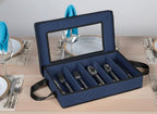 Flatware Storage Case 5 Compartments Silverware Container Box, Blue - Image 2