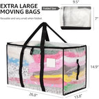 Moving Bags Heavy Duty Extra Large, Alternative for Moving Boxes & Moving Supplies,Clear Storage Bins with Lids, Plastic Packing Tote, Storage Bags for Clothes with Handles & Zippers(Clear, 4Pack) - Image 6