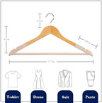 Wooden Hangers, 20 Pack, Non-Slip Velvet for Pants, Coats - Image 4