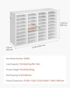 VEVOR Literature Organizer, 36 Compartments Office Mailbox with Detachable Shelves, Wooden Mailbox Sorter with Particle Board, Countertop Office Home Storage Organizer for File, Document, Paper, White - Image 7