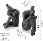 Ambipolar Yoga-Style Black Decorative Bookends, Resin Book Stand to Hold Books Heavy Duty, Book Stoppers for Home Decor, Office Desk, Living Room Decor. Black. Book Ends for Shelf - Image 2
