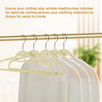 Velvet Clothing Hangers Slim Stackable Non-Slip Beige Suit Hanger Space Saving Clothes Hanger Heavy Duty Adult Hangers with 360°Swivel Hook Pack of 20 - Image 5