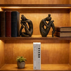 1 Pair Thinker Decorative Bookends for Shelves, Heavy-Duty Book Ends Holder, Resin Book Stopper for Office Home Living Room Decor - Image 4