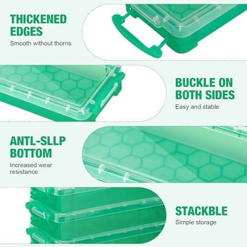 Gueevin 24 Pcs Pencil Box Clear Plastic Pencil Case, Green - Image 3