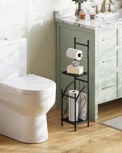 CHOEZON 6.7" L Toilet Paper Holder Stand with Shelf and Storage Basket - Image 2