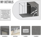 4 Pack Clothes Storage Bins with Metal Frame - 66L Stackable Storage Box with Lid，Foldable Storage Container Organizer for Clothes，Linen Fabric Storage Box with Clear Window＆Zippers＆Handles - Image 3