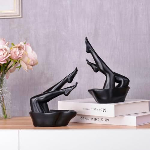 Black Legs Sculpture Bookends for Shelves, Modern Book Ends Decorative - Image 5