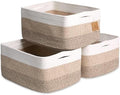 NaturalCozy Storage Baskets 16.8”x13”x7.6” Cotton Rope Woven Baskets for Organizing 3-Pack | Toy Storage Bins | Basket for Shelves, Laundry, Blanket, Clothes, Closet, Kitchen, Bathroom, Gifts by NaturalCozy