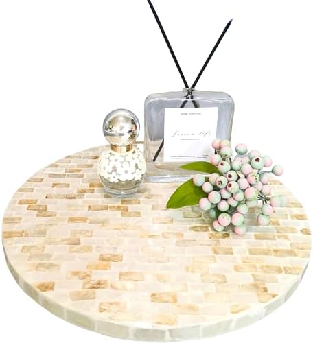 12-Inch Mother of Pearl Lazy Susan for Table Top, Champagne Gold by chicapica