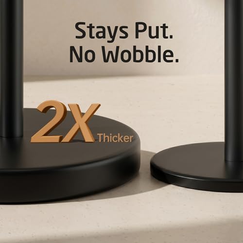 KES 26" H Black Toilet Paper Holder Stand with Weighted Base - Image 4