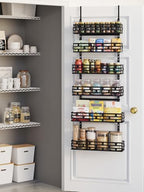 6-Tier Over Door Pantry Organizer, 60.4" H Heavy Duty Metal Hanging Storage Rack for Laundry Bathroom, Black by Unknown