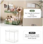 Bathroom Counter Organizer for Vanity, Makeup Organizer Countertop with Holder, Large Capacity Storage Rack, Perfect Large Skincare, Hair Care, Perfume, Easy to Install (Green, 2Tiers) - Image 4