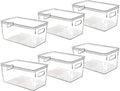 Clear Plastic Storage Bins with Lids, Perfect for Kitchen Organization or Pantry Organization and Storage, Stackable Fridge Organizer Bins, Storage Containers for Organizing, Cabinet Organizers by CONTROLKITCHEN