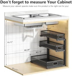 3-Tier Under Sink Organizer, Slide Out Drawer Rack, Black, 2 Pack - Image 2