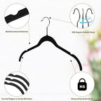 Quality Hangers Clothes Hangers 50 Pack - Non-Velvet Plastic Hangers for Clothes -Heavy Duty Coat Hanger Set -Space-Saving Closet Hangers with Chrome Swivel Hook, Non-Flocked Hangers (50, Black) - Image 5
