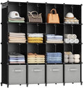 HOMIDEC Closet Organizers and Storage, 16 Cube Storage Organizer, Closet Organizer Bookshelf Cubes Shelves for Clothes, Bedroom, Kids Room, Bathroom, Wardrobe, Garment Racks, Black by DecorateYourHome