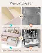 VLANDO 2-Layer Vanity Organizer with Drawers for Vanity,Apricot White - Image 6