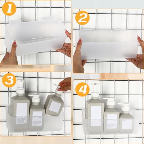 Vercraft 4 Pcs Clear Grid Wall Baskets 10 x 4 Inch - Image 3