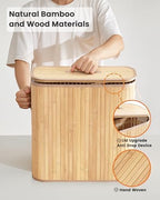 Bamboo Toilet Paper Storage Basket with Lid & Handle - 32L Large Capacity Handwoven Bathroom Organizer for 16 Rolls - Sturdy Stand Holder for Toilet Paper Organization, Natural - Image 5