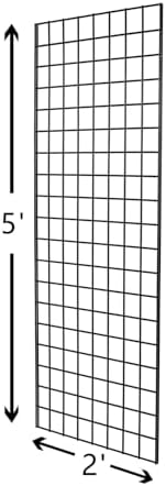 Heavy Duty Commercial Grade Gridwall Panels – Grid Panel for Any Retail Display, 2’ Width x 5’ Height, 3 Gridwall Panels Per Carton (Black Finish) - Image 2