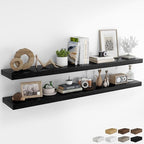 RICHFOCUS 72Inch Floating Shelves for Wall 2Pack, Black, 8" Deep by RICHFOCUS
