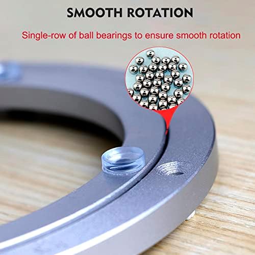Aluminium Alloy Turntable Bearing, Heavy Duty Swivel Turntable Lazy Susan Rotating Bearing Turntable Round Dining Table Smooth Swivel Plate Hardware, 16" - Image 5