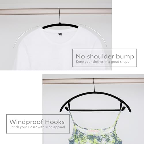 MIZGI Velvet Hangers 60 Pack, Patented Rounded Shoulder Sweater Hangers - Image 5