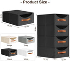 Homsorout Stackable Storage Drawers - Large Collapsible Storage Bins with Drawers, 6 Pack Closet Shelf Organizer Basket, Fabric Pull Out Organizer for Bedroom, Living Room, Dorm, Black - Image 3