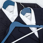 TOPIA HANGER Premium Wooden Hangers 16 Pack Blue/White Coat Hangers - Image 5