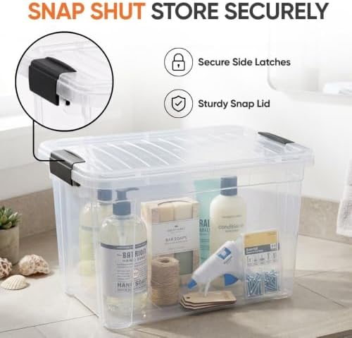 Superio 8.7 Quart Clear Plastic Storage Boxes with Lids, Stackable Organizer Containers, BPA-Free Storage Bins for Home, Office, School & Dorm, 3 Pack - Image 6
