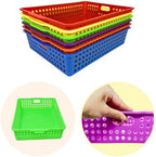 4E's Novelty 6 Pcs Colorful Plastic Classroom Storage Bins 13.75" X 10.25" for Organizing A4 Papers Trays, Turn In Containers Kids School Teachers Classroom Organization & Storage Supplies - Image 6
