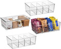 ClearSpace Pantry Organization and Storage Bins with Removable Dividers & Lids – Perfect Pantry Organizers or Kitchen Organization – Refrigerator Organizer Bins, Cabinet Organizers, 4 Pack by ClearSpace