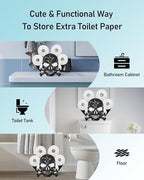 Skull Toilet Paper Holder Stand, Decorative Toilet Paper Storage - Image 5