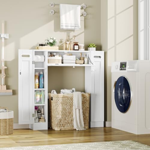 Keyluv Short Over the Toilet Storage Cabinet with Doors for Small Bathrooms - Image 7